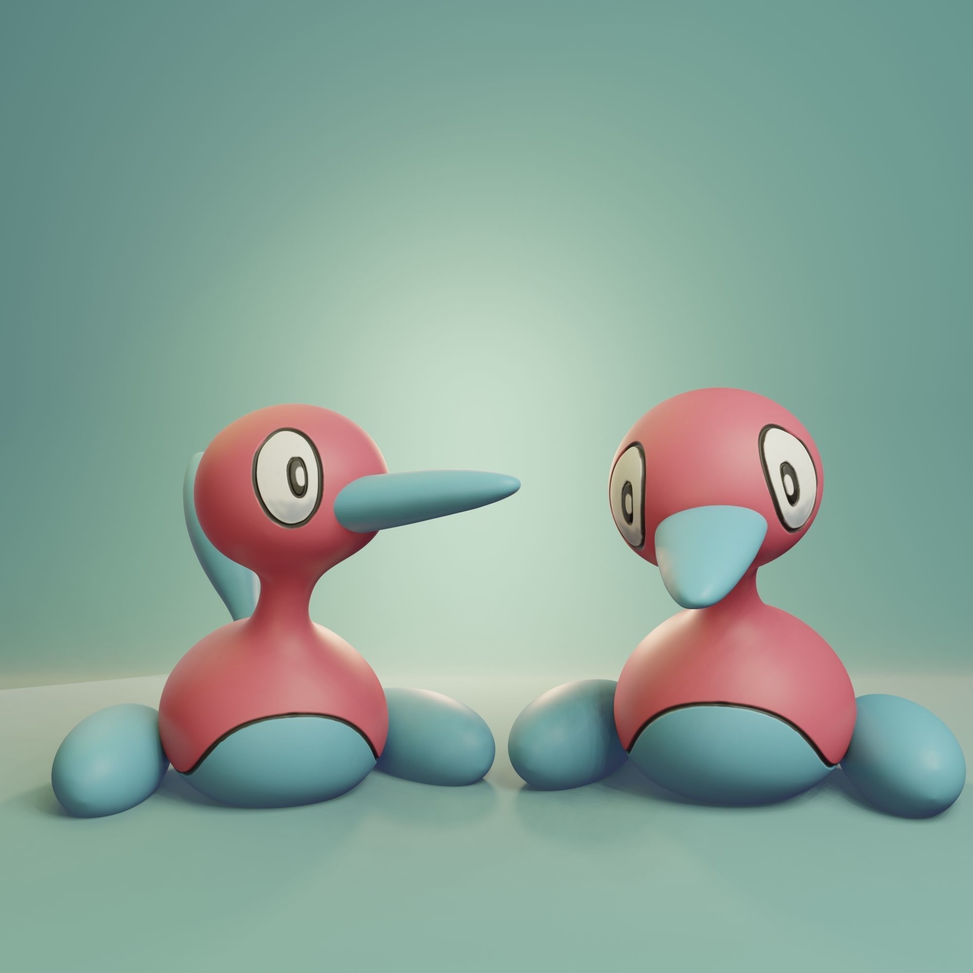 Pokemon - Porygon Porygon 2 and Porygon Z 3D print model_10