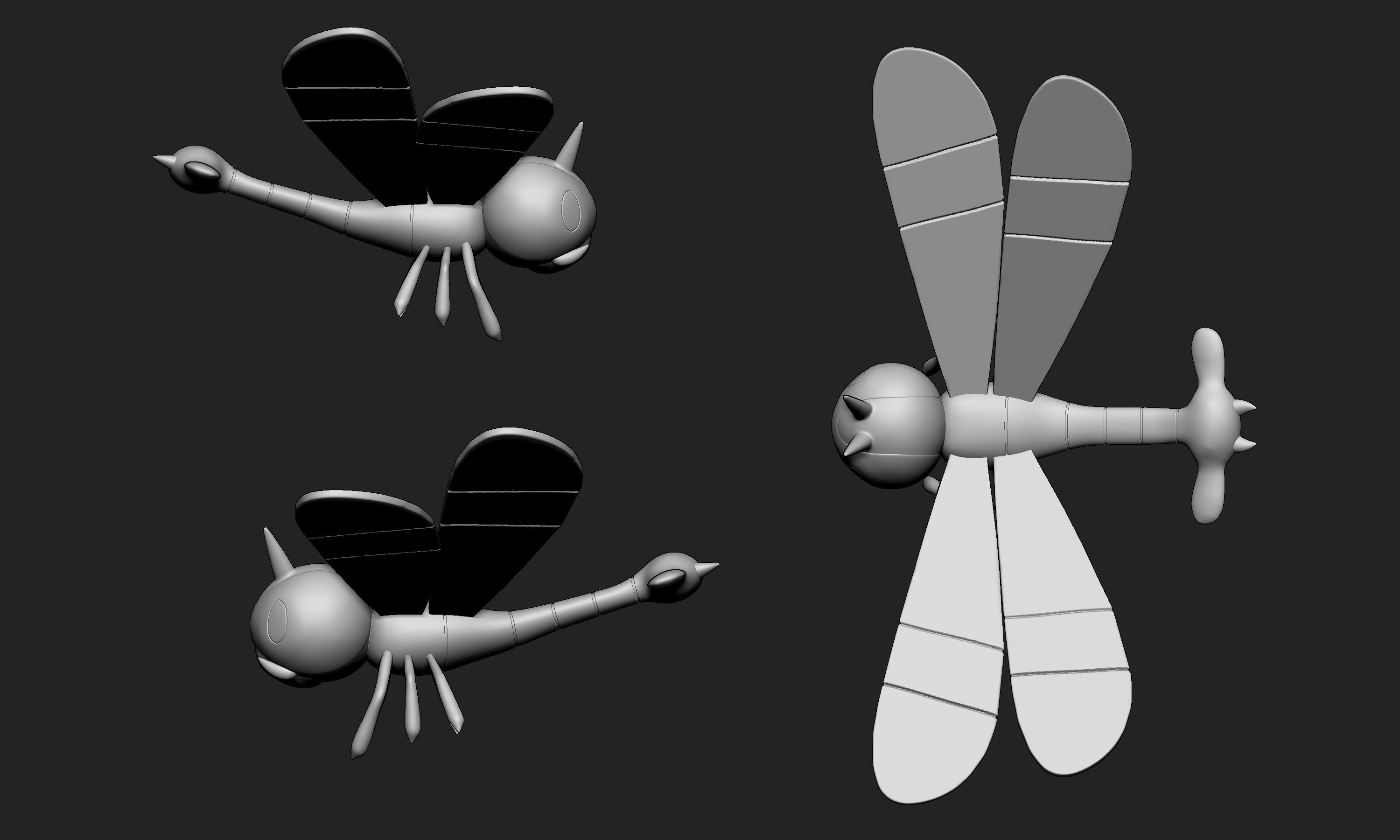 Pokemon - Yanma with base 3D print model_6