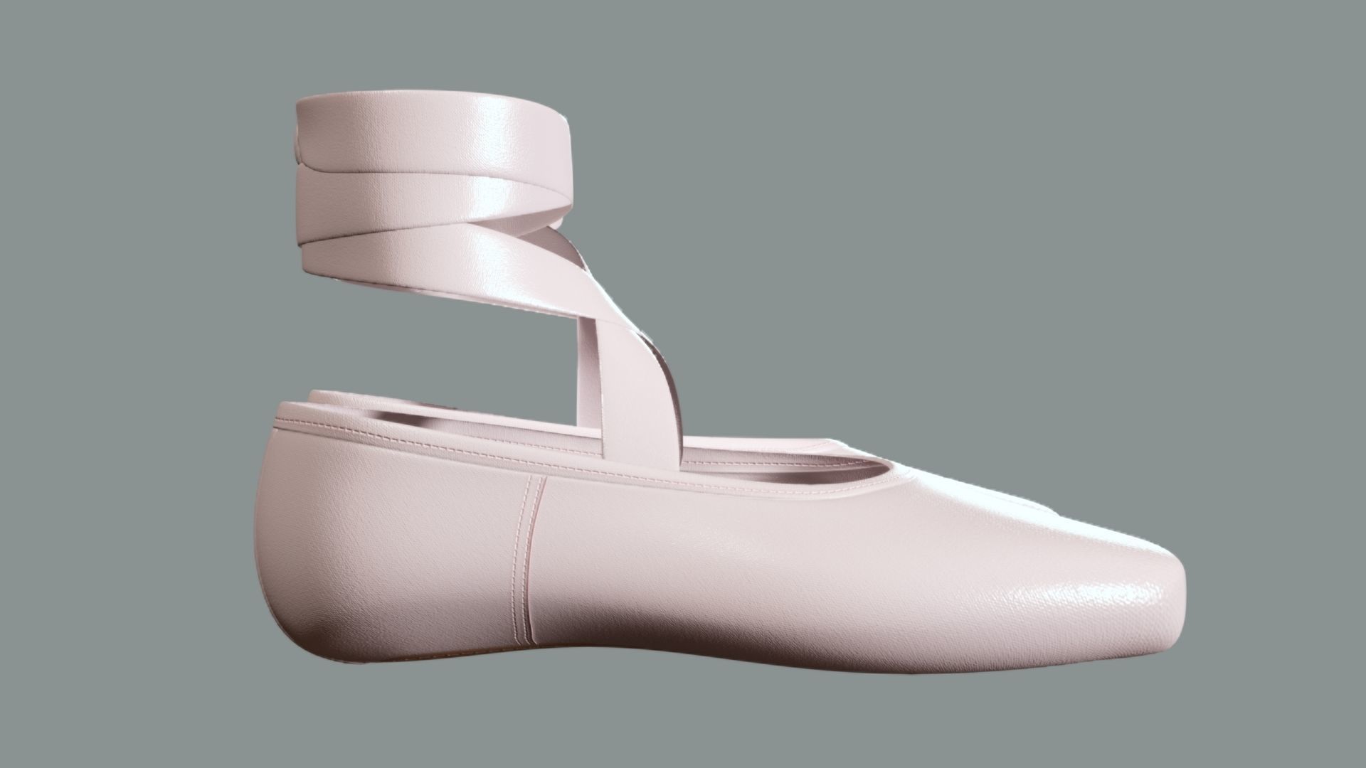 Ballet Shoes  Low-poly 3D model_3