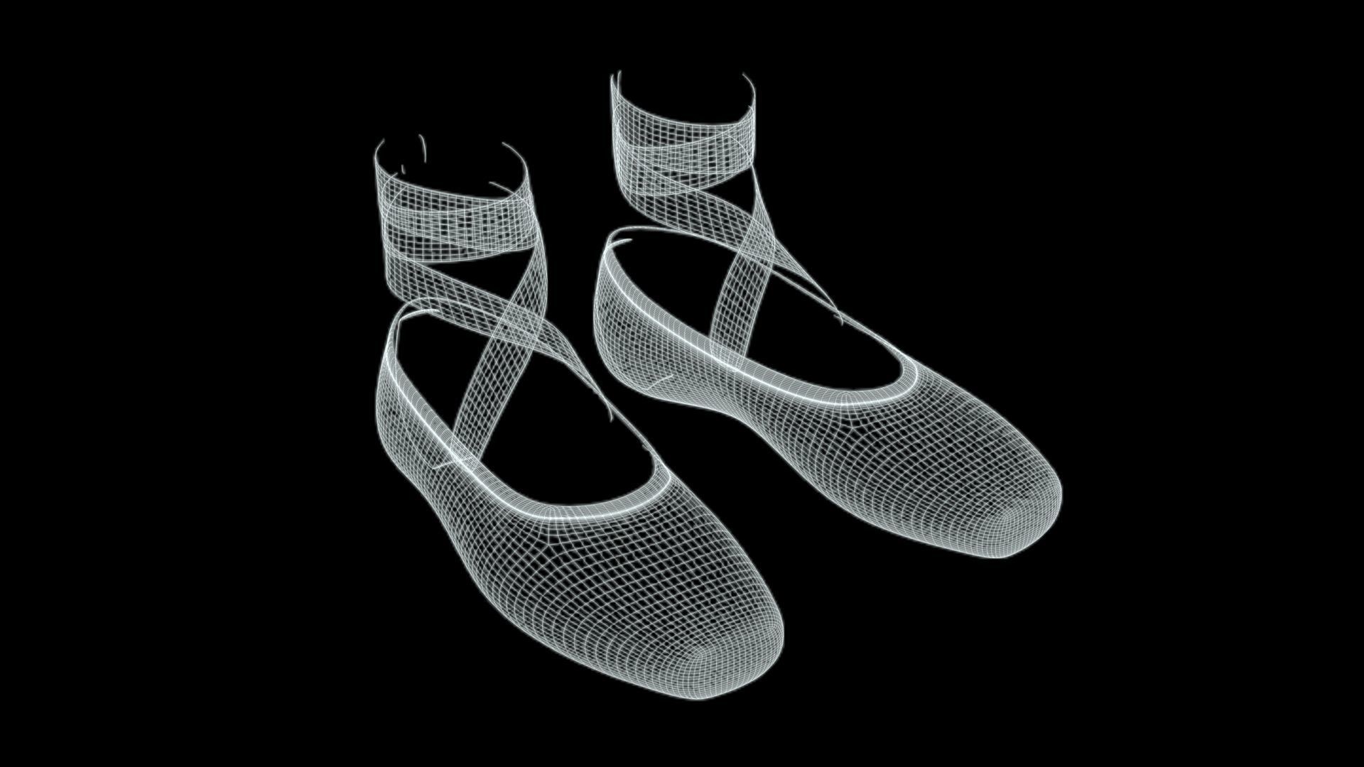 Ballet Shoes  Low-poly 3D model_7