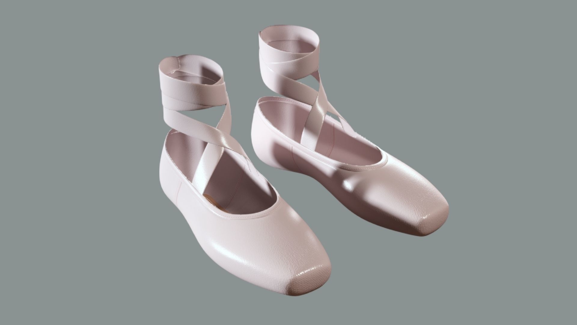Ballet Shoes  Low-poly 3D model_6