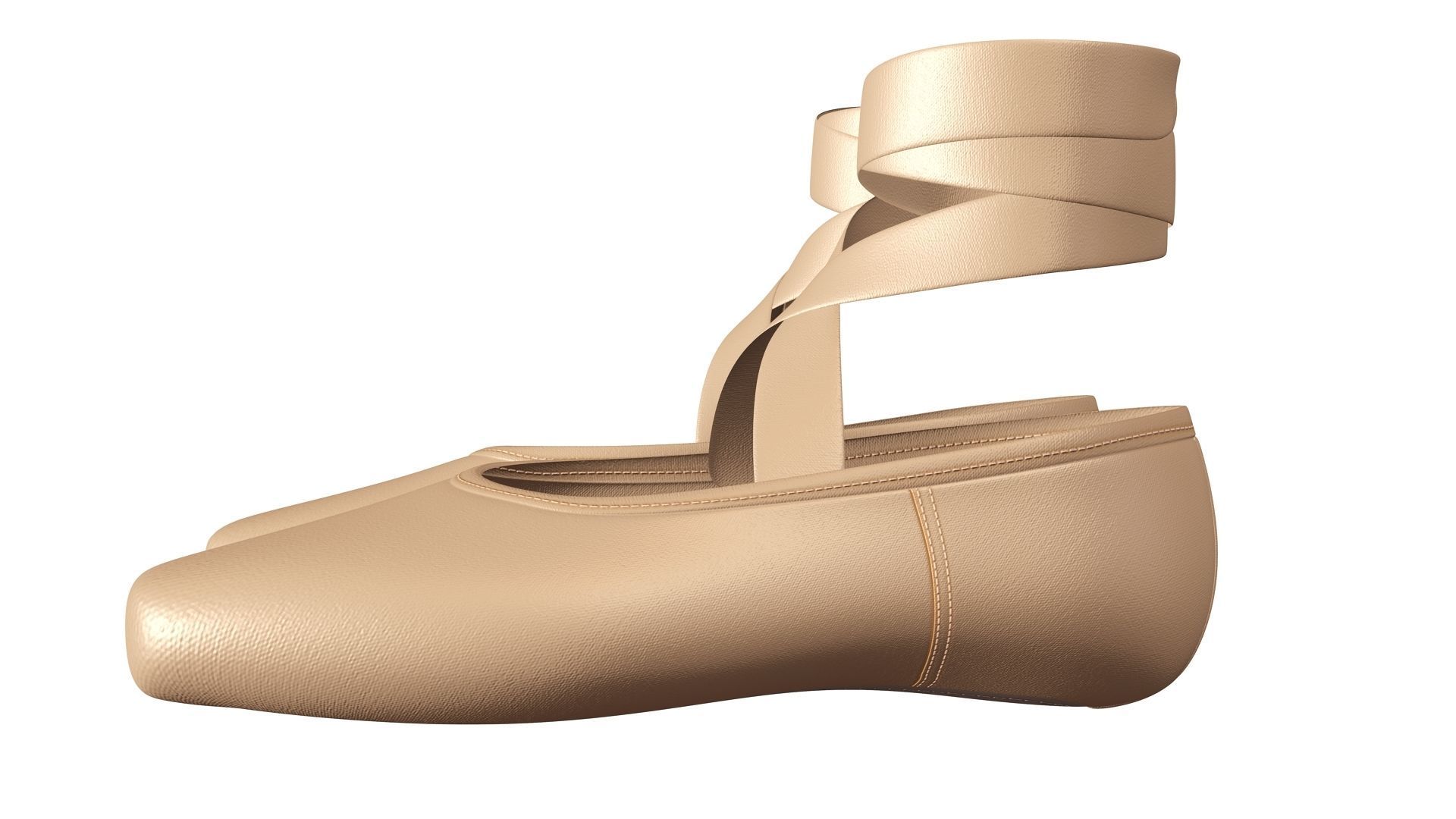 Ballet Shoes  Low-poly 3D model_8
