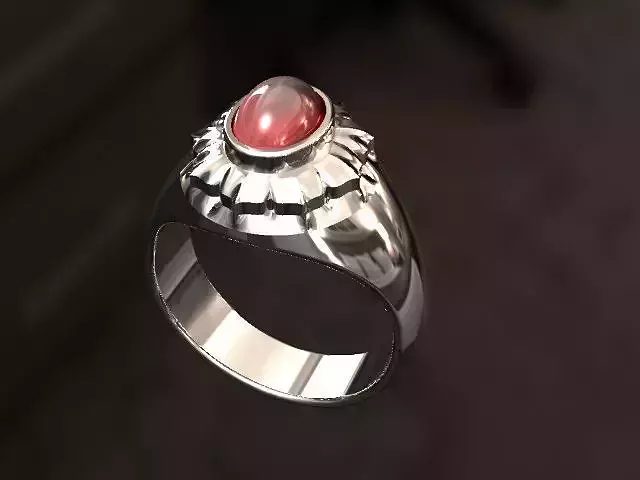 Lotus Ring with Ruby