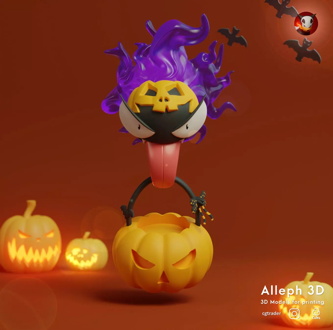 pokemon gastly halloween 3D print model_0