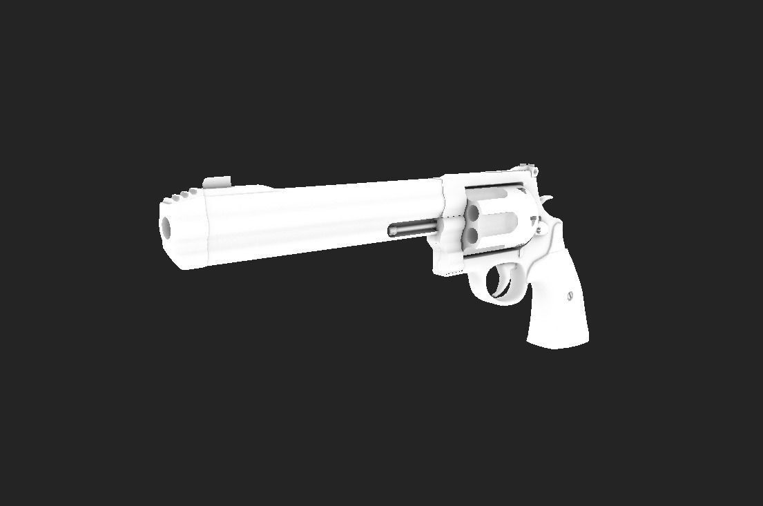 Modern Revolver 5 Low-poly 3D model_4