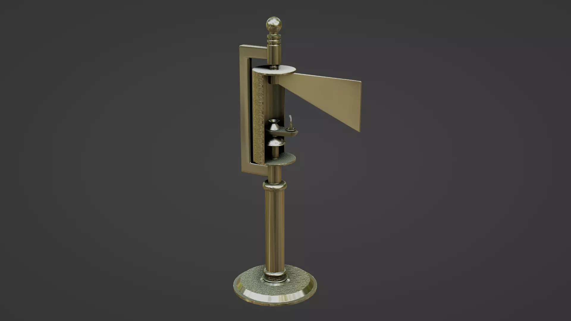 Unlit Candle Low-poly 3D model_0