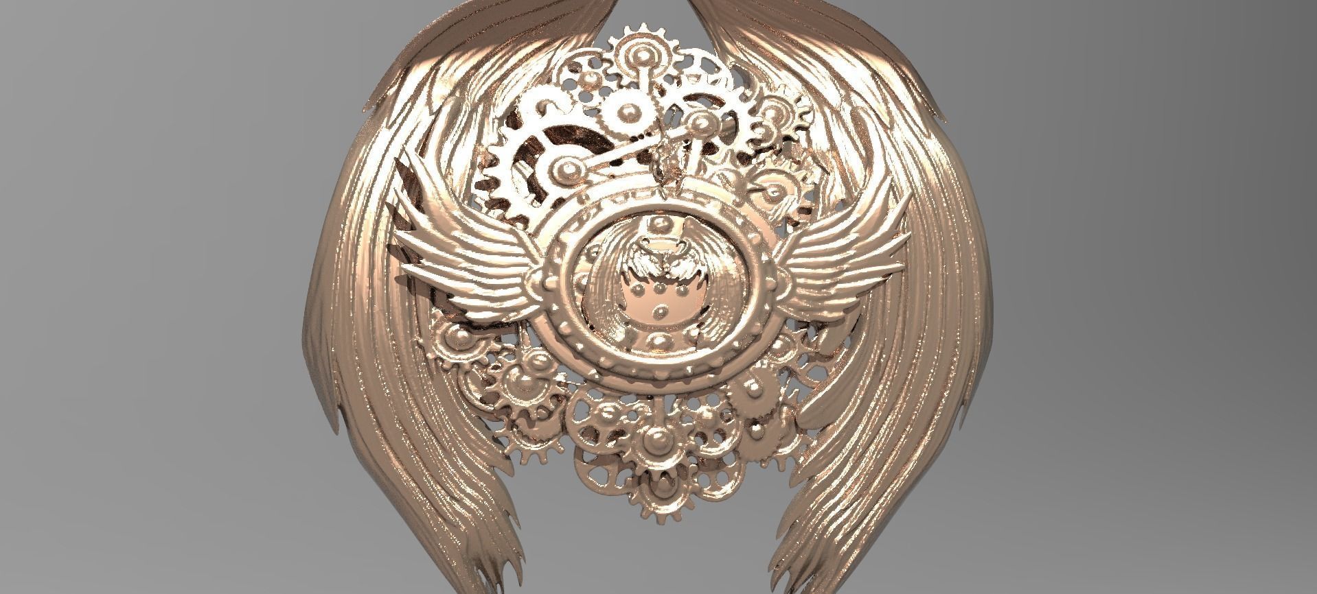 Angel Clockwork Wall Art 3D model_1