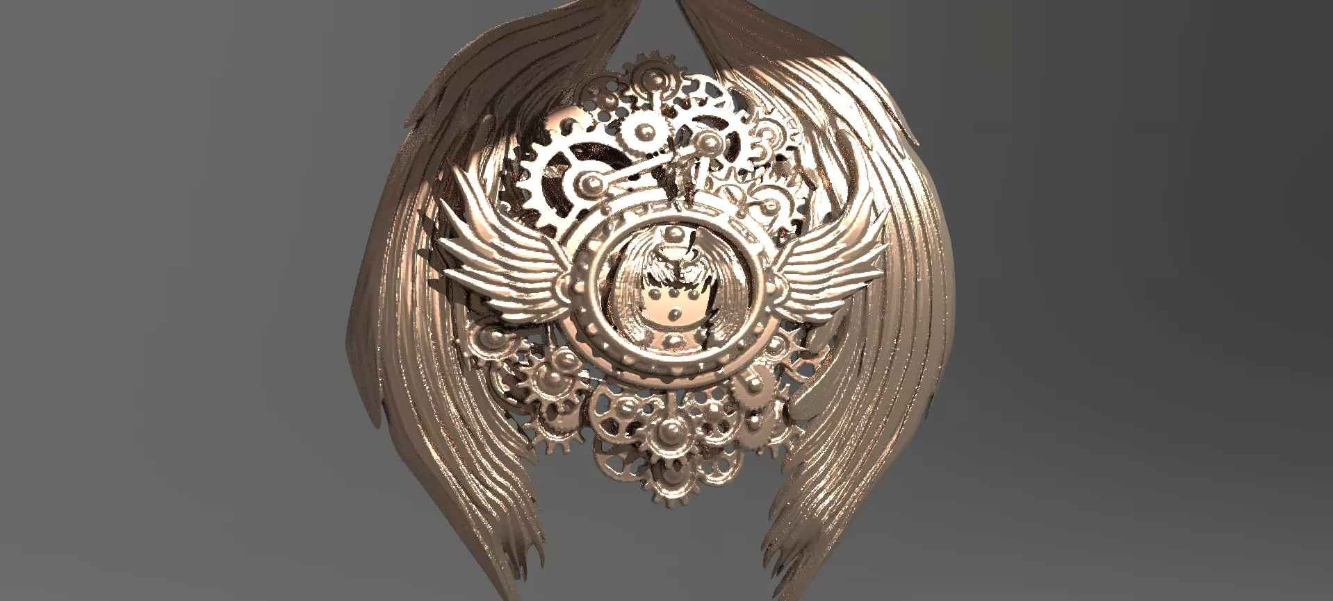Angel Clockwork Wall Art 3D model_0