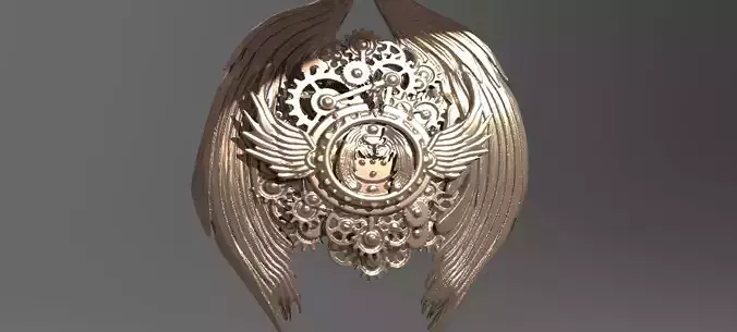 Angel Clockwork Wall Art 3D model