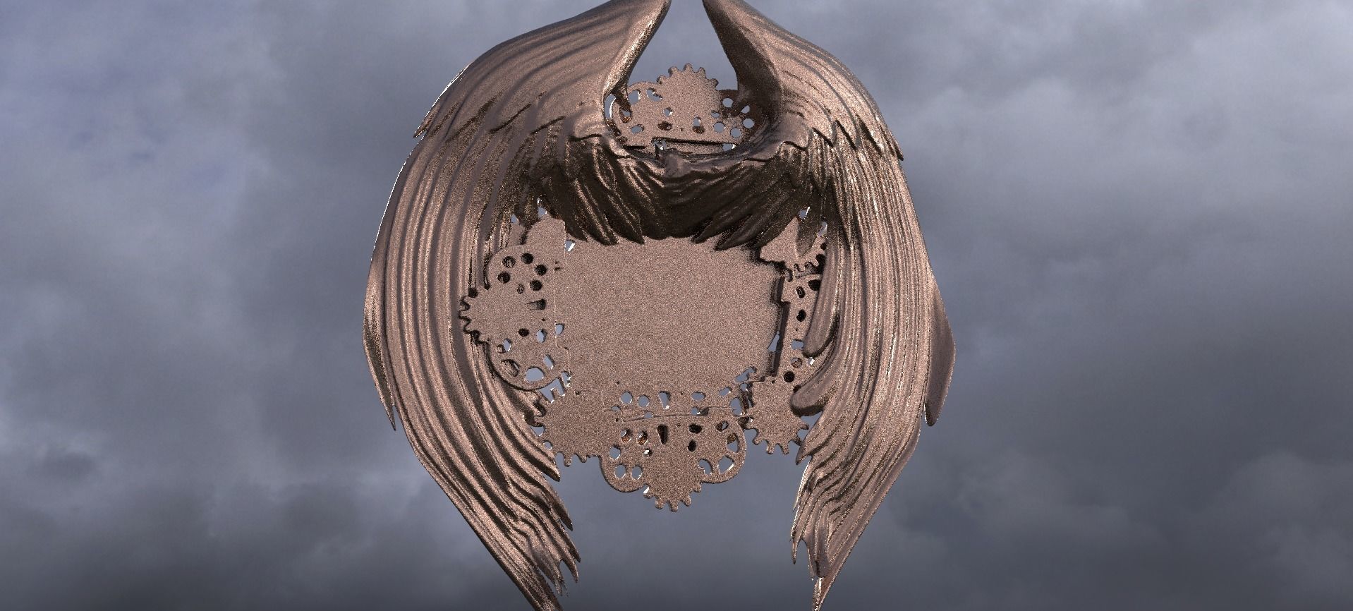 Angel Clockwork Wall Art 3D model_2