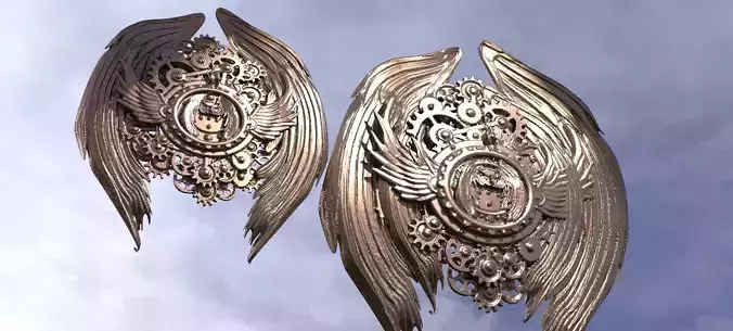 Angel Clockwork Wall Art 2 versions  3D model