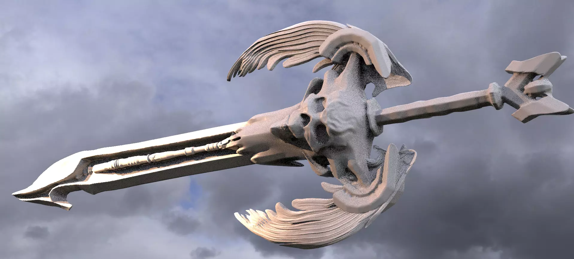 Scull Angel Key 3D model_0
