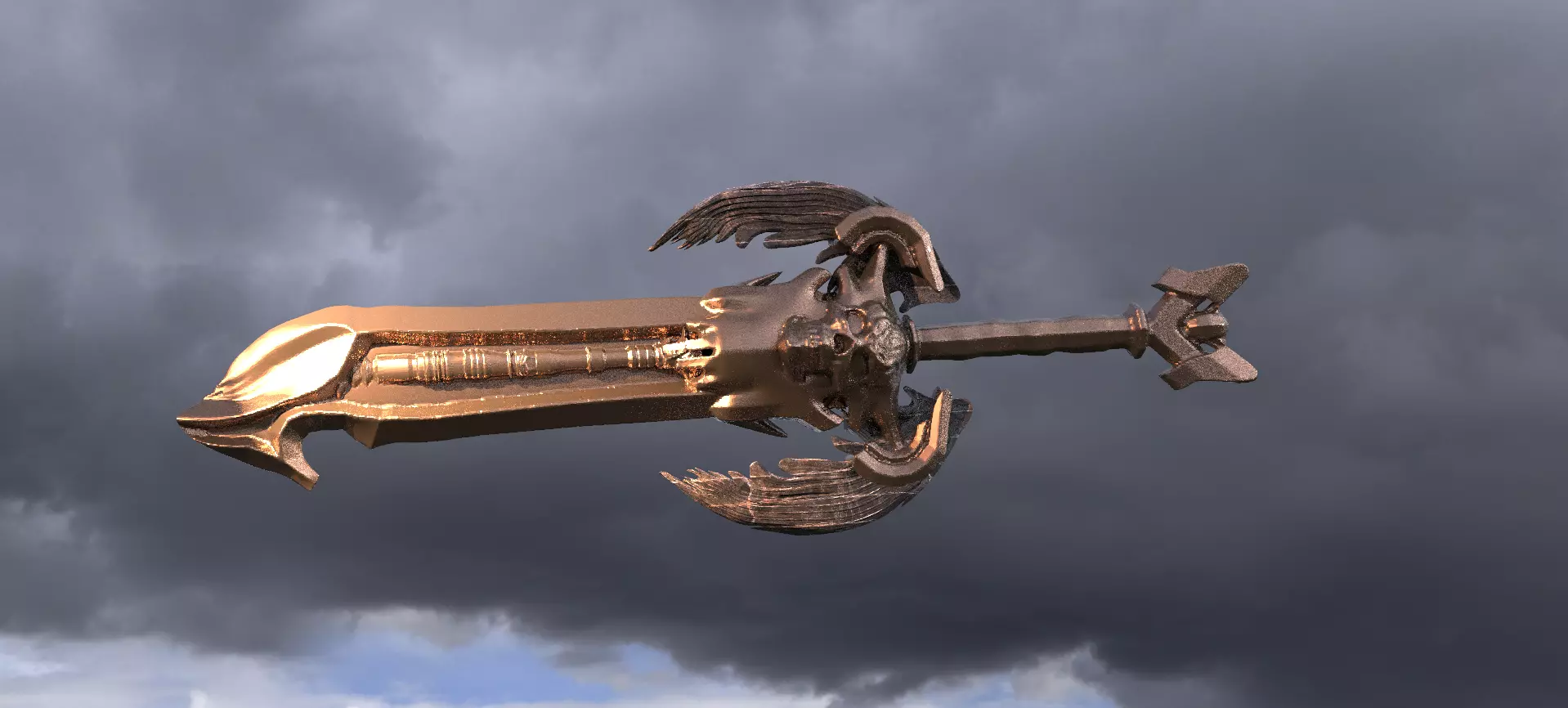 Scull Angel Key 2  3D model_0