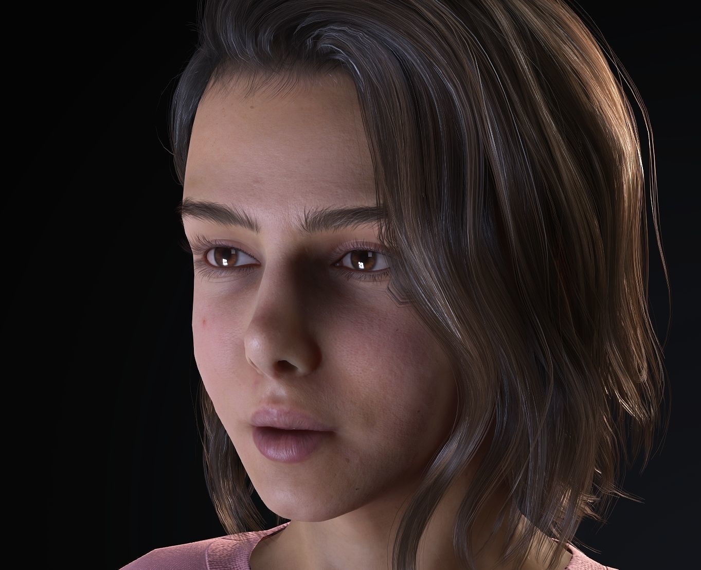 Realistic Female - Amy Low-poly 3D model_3