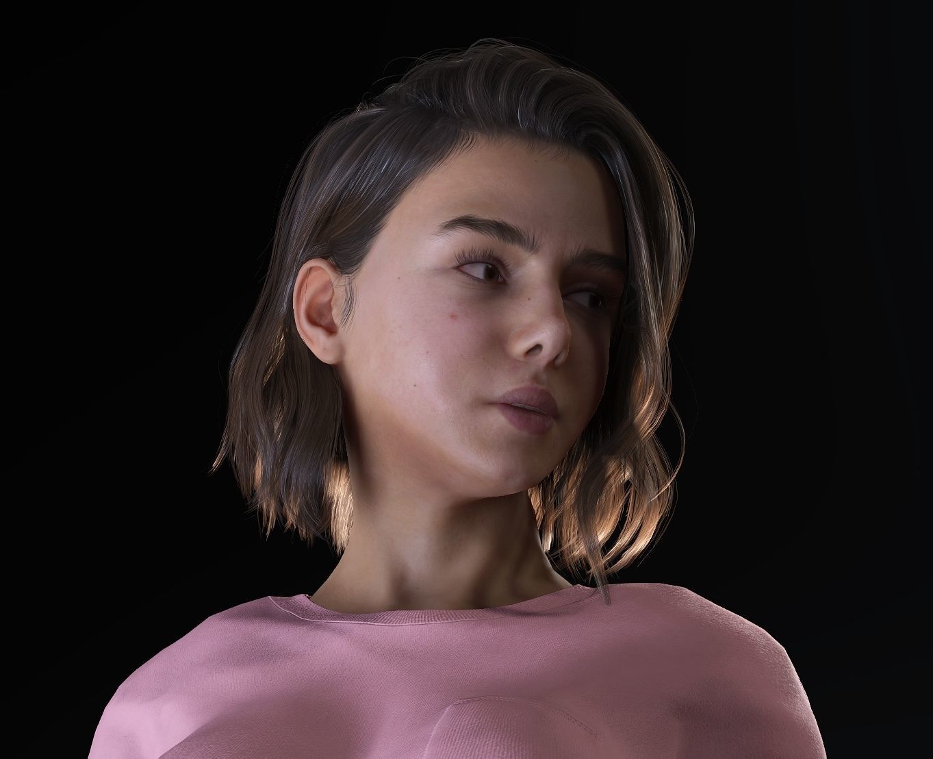 Realistic Female - Amy Low-poly 3D model_4