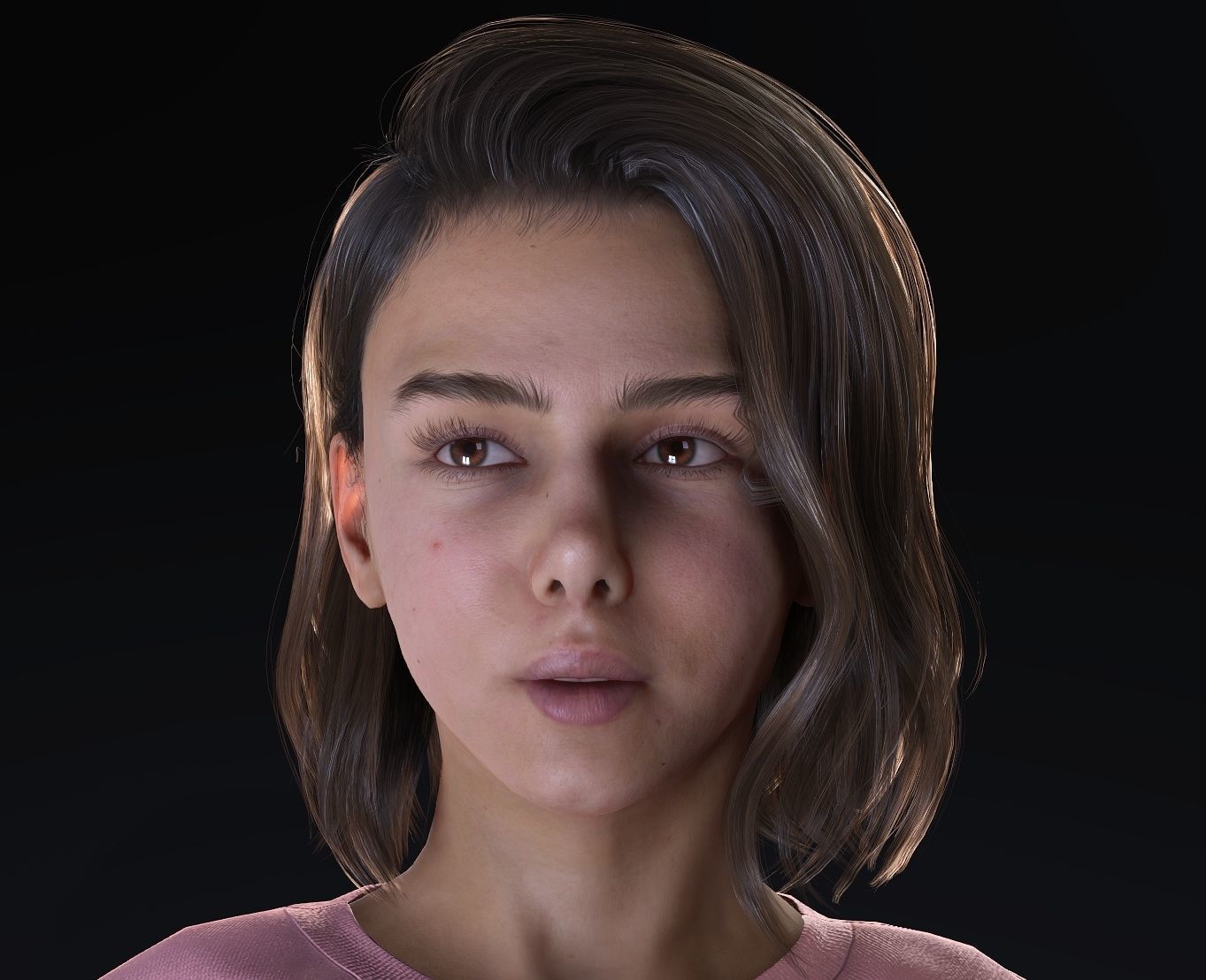 Realistic Female - Amy Low-poly 3D model_5