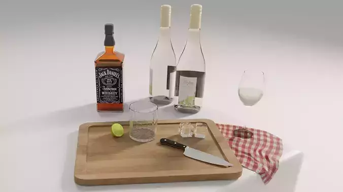 Kitchen Bar and Alcohol Assets for Interior