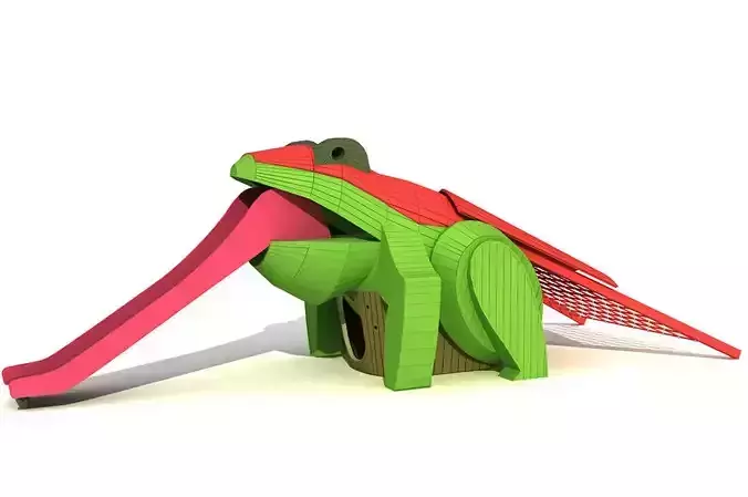 Children wood animal playground frog  3D model