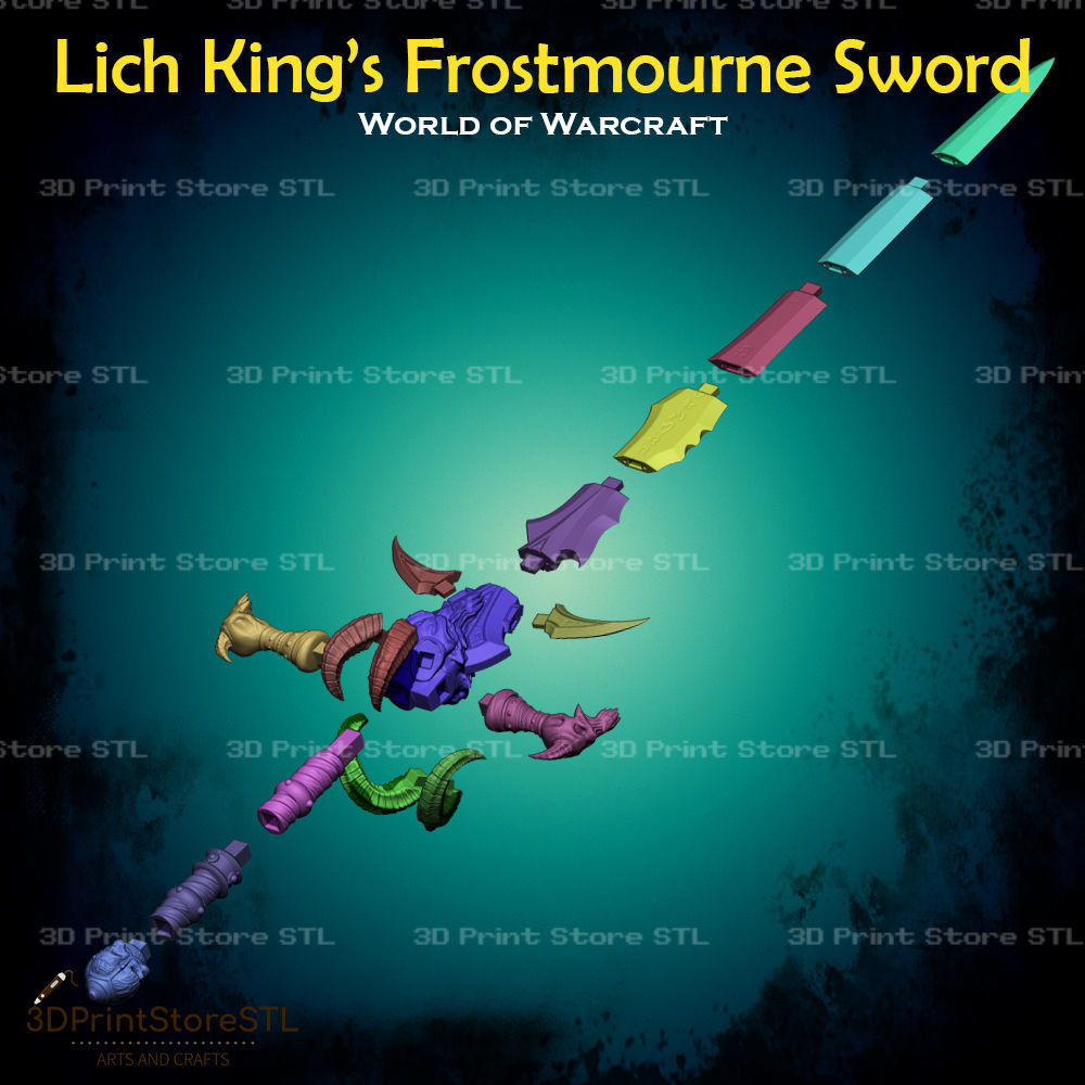 Lich King  Frostmourne Cosplay World Of Warcraft - STL File 3D print model_4