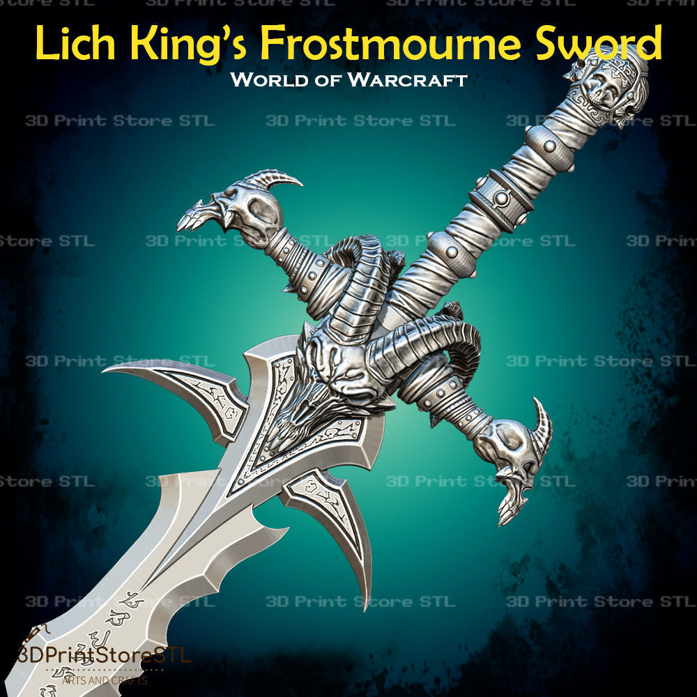 Lich King  Frostmourne Cosplay World Of Warcraft - STL File 3D print model_1
