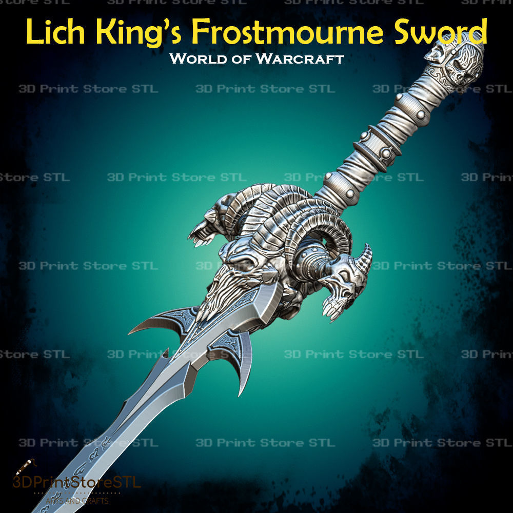 Lich King  Frostmourne Cosplay World Of Warcraft - STL File 3D print model_2