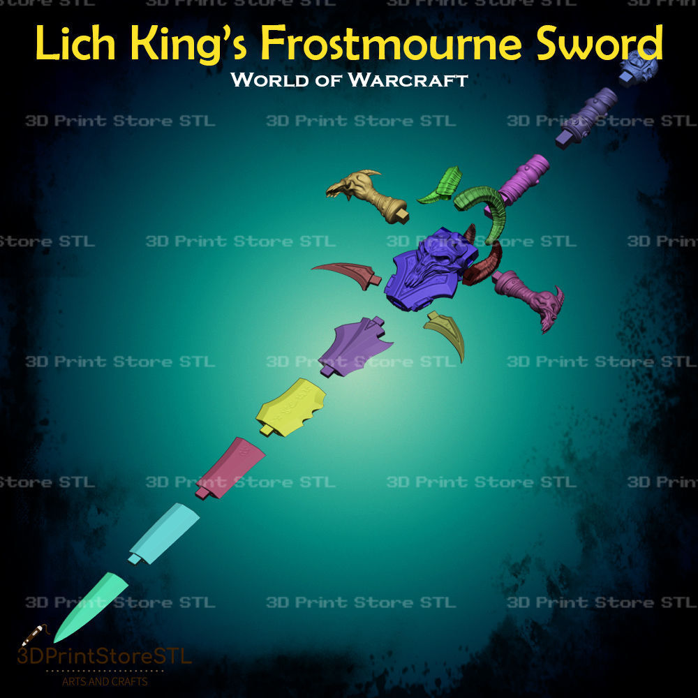 Lich King  Frostmourne Cosplay World Of Warcraft - STL File 3D print model_3