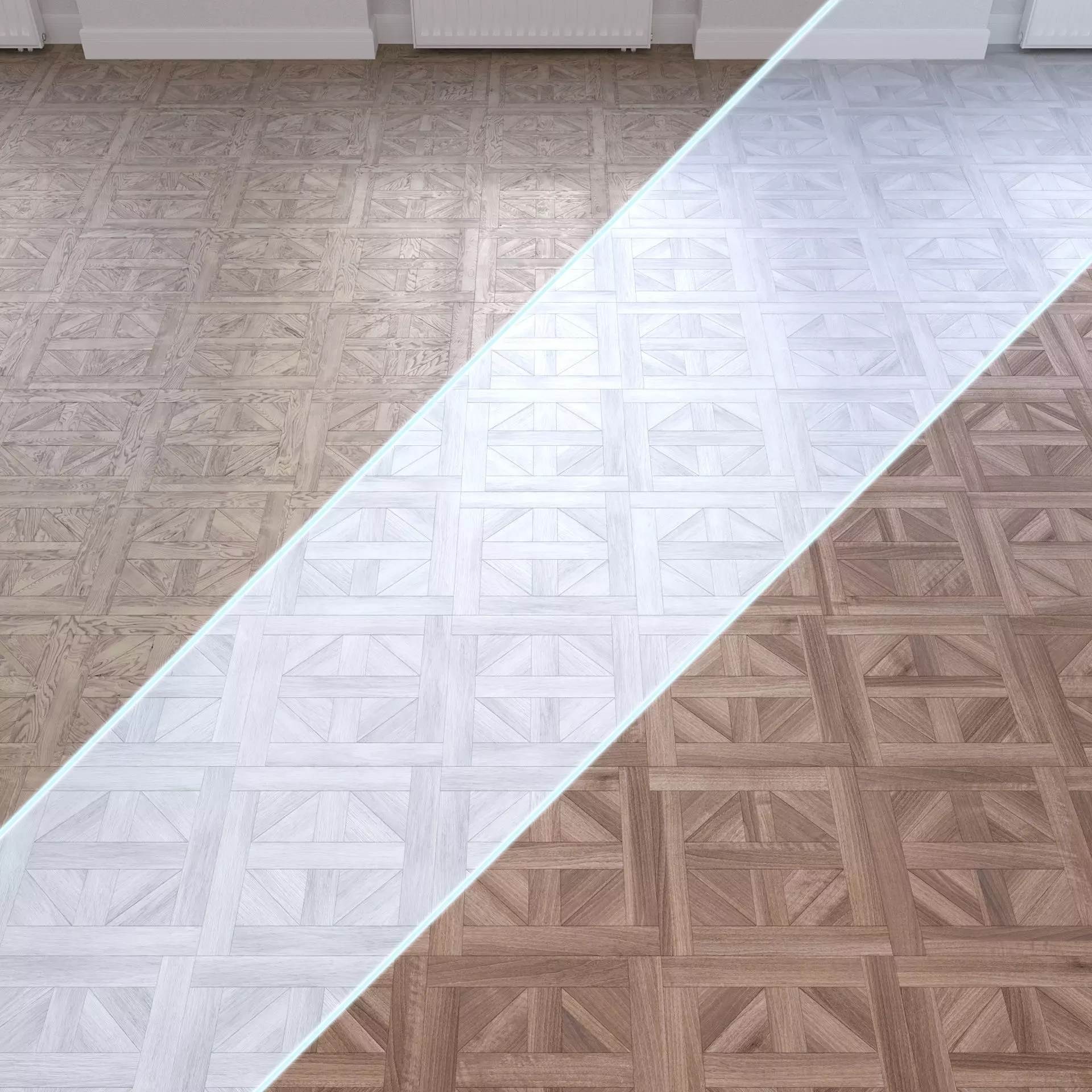 Parquet - Laminate - Wooden floor 3 in 1 Low-poly 3D model_0