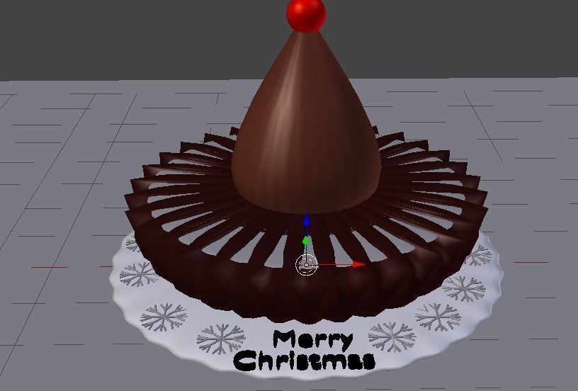 Christmas Cake 3D model_2
