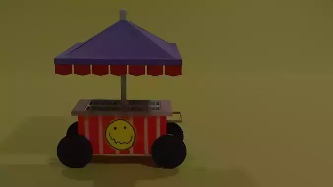 Low Poly Food Cart