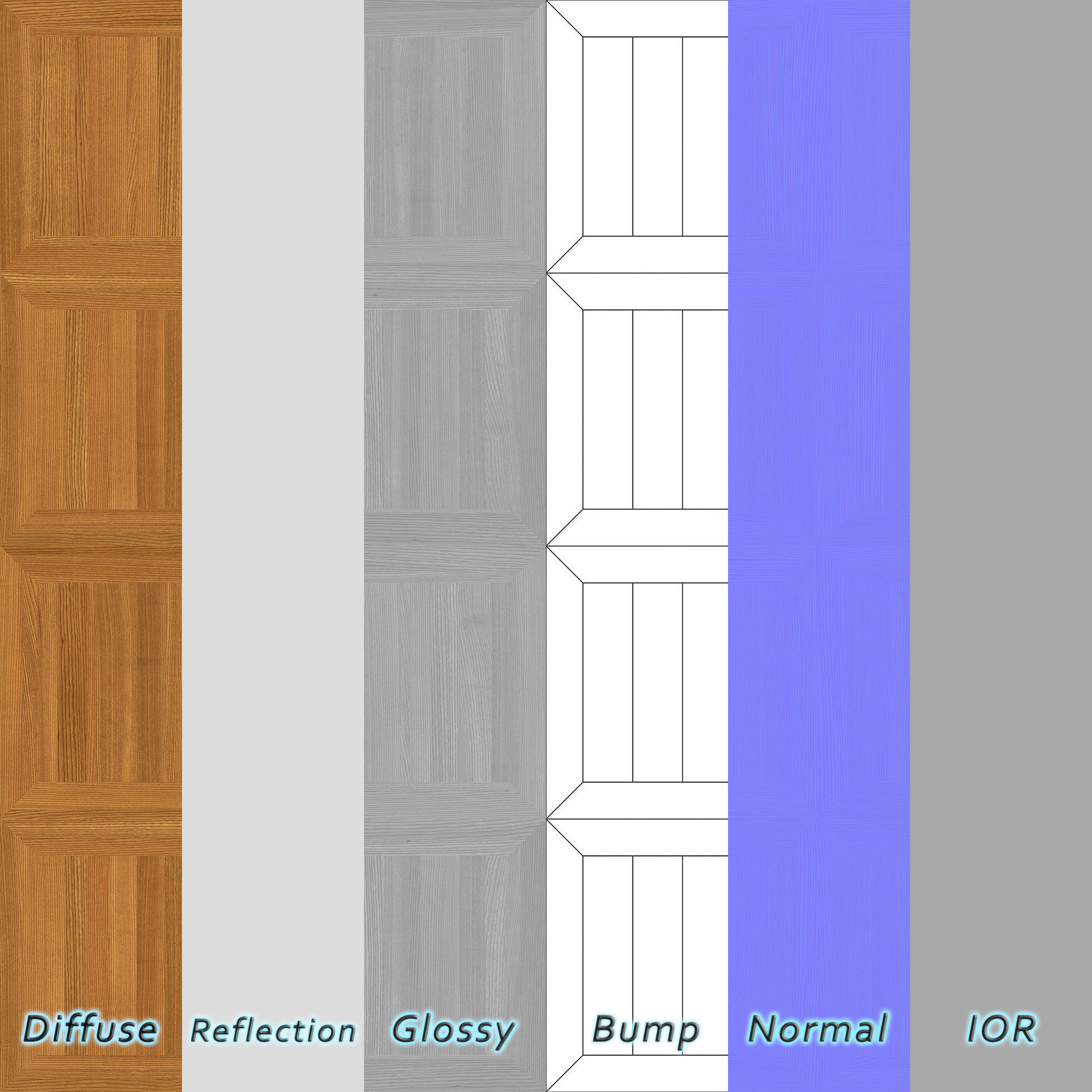 Parquet - Laminate - Wooden floor 3 in 1 3D model_6