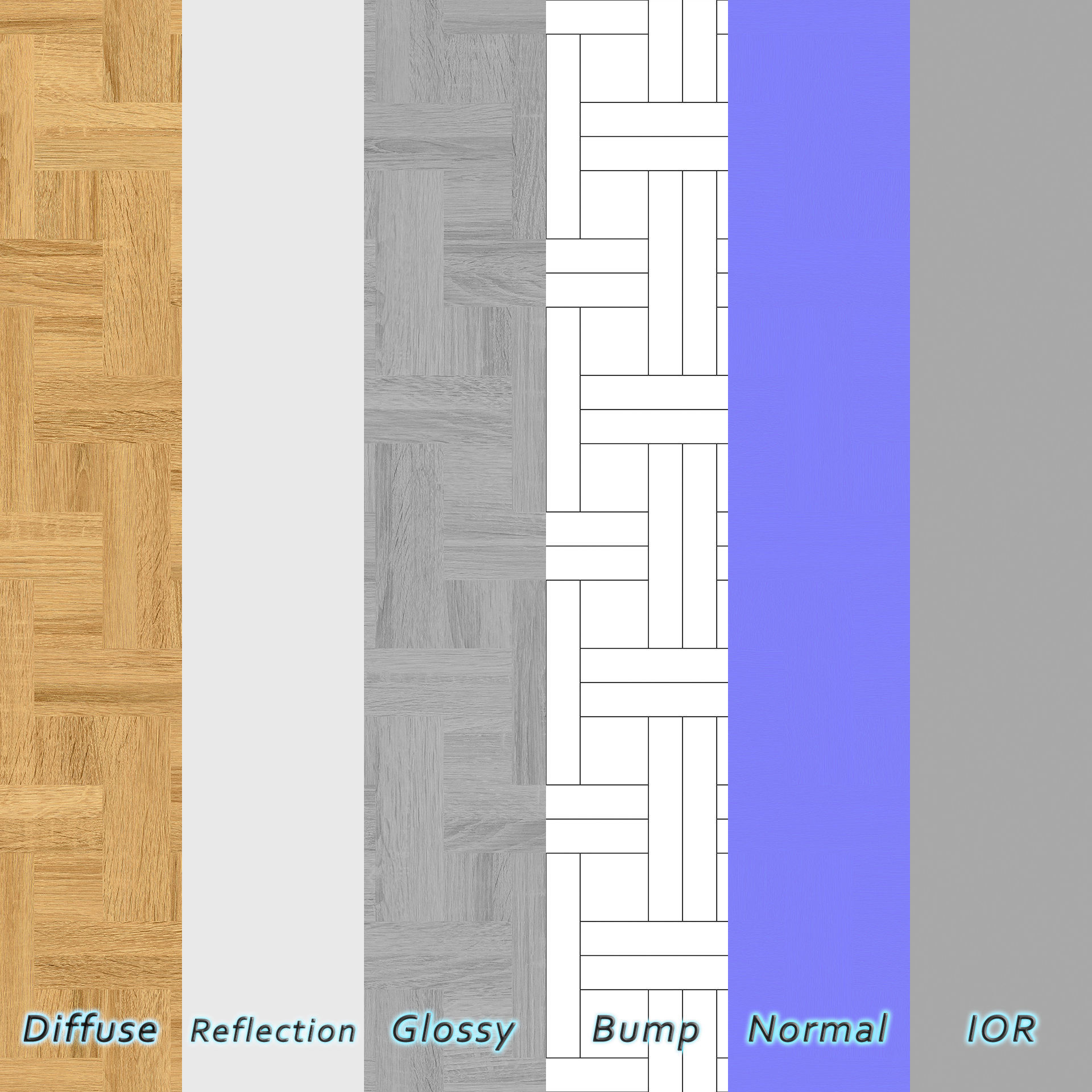 Parquet - Laminate - Wooden floor 3 in 1 3D model_5