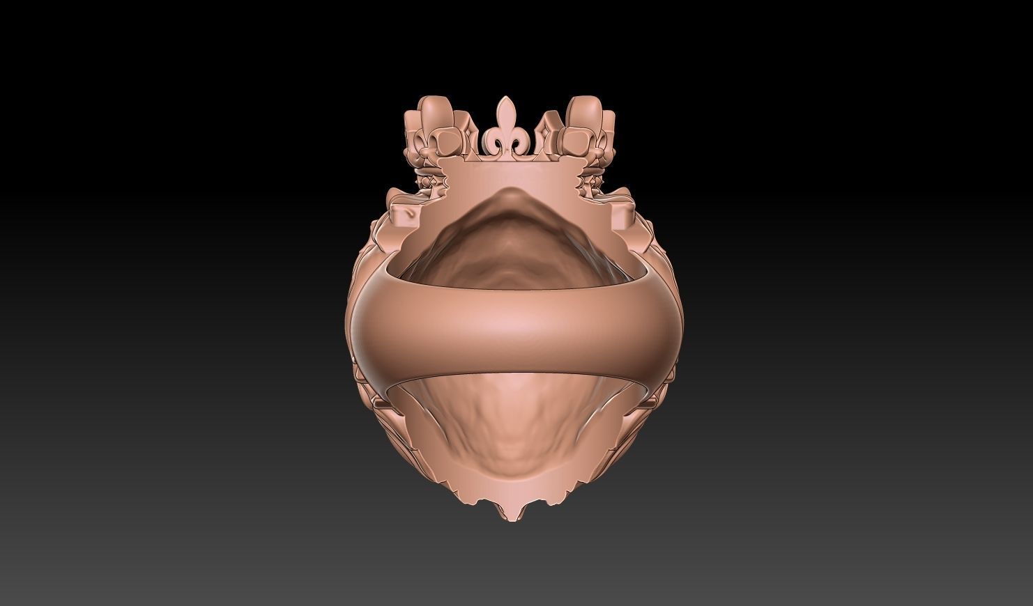 lion ring with crown 3d print 3D print model_7