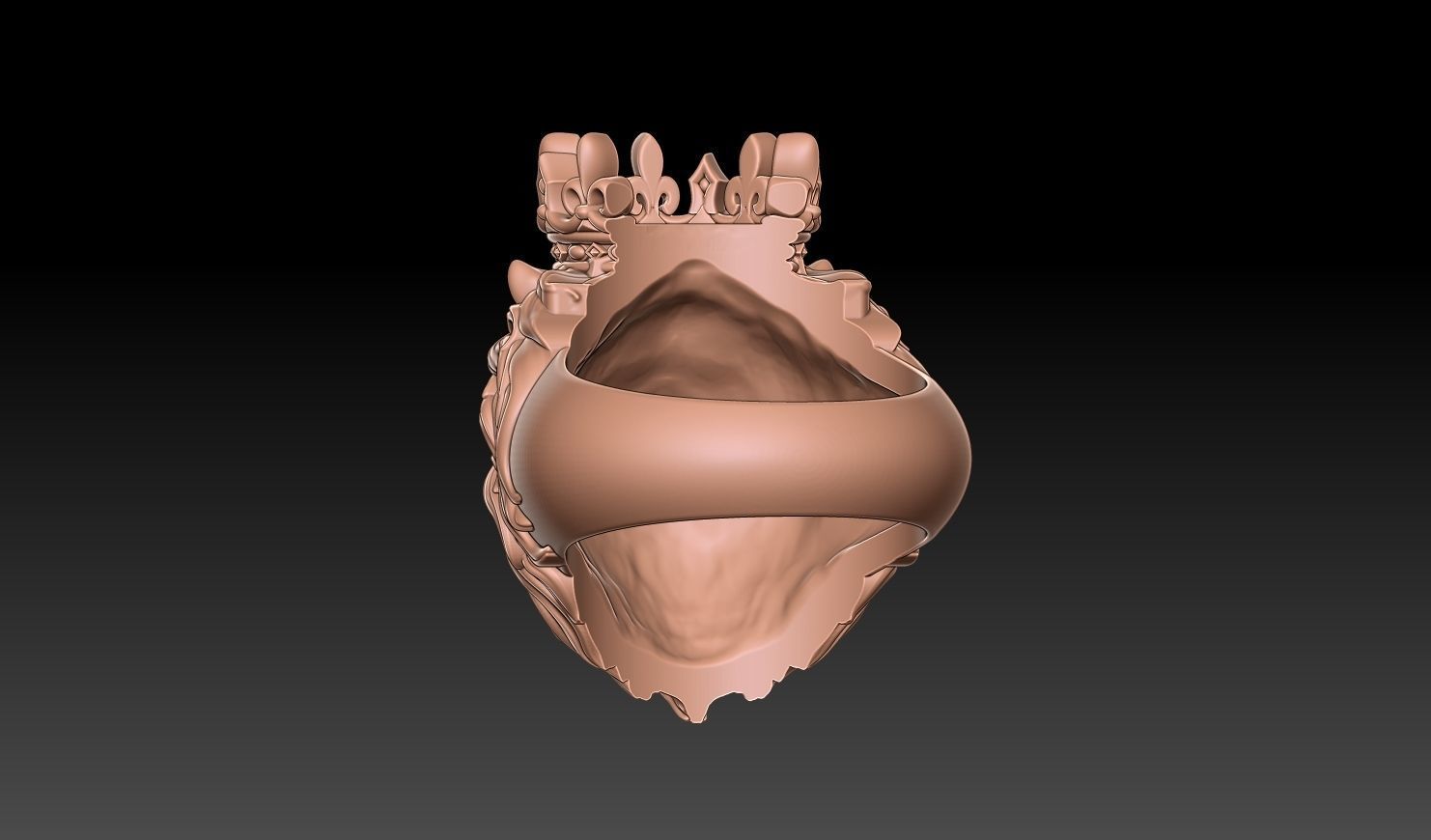 lion ring with crown 3d print 3D print model_6