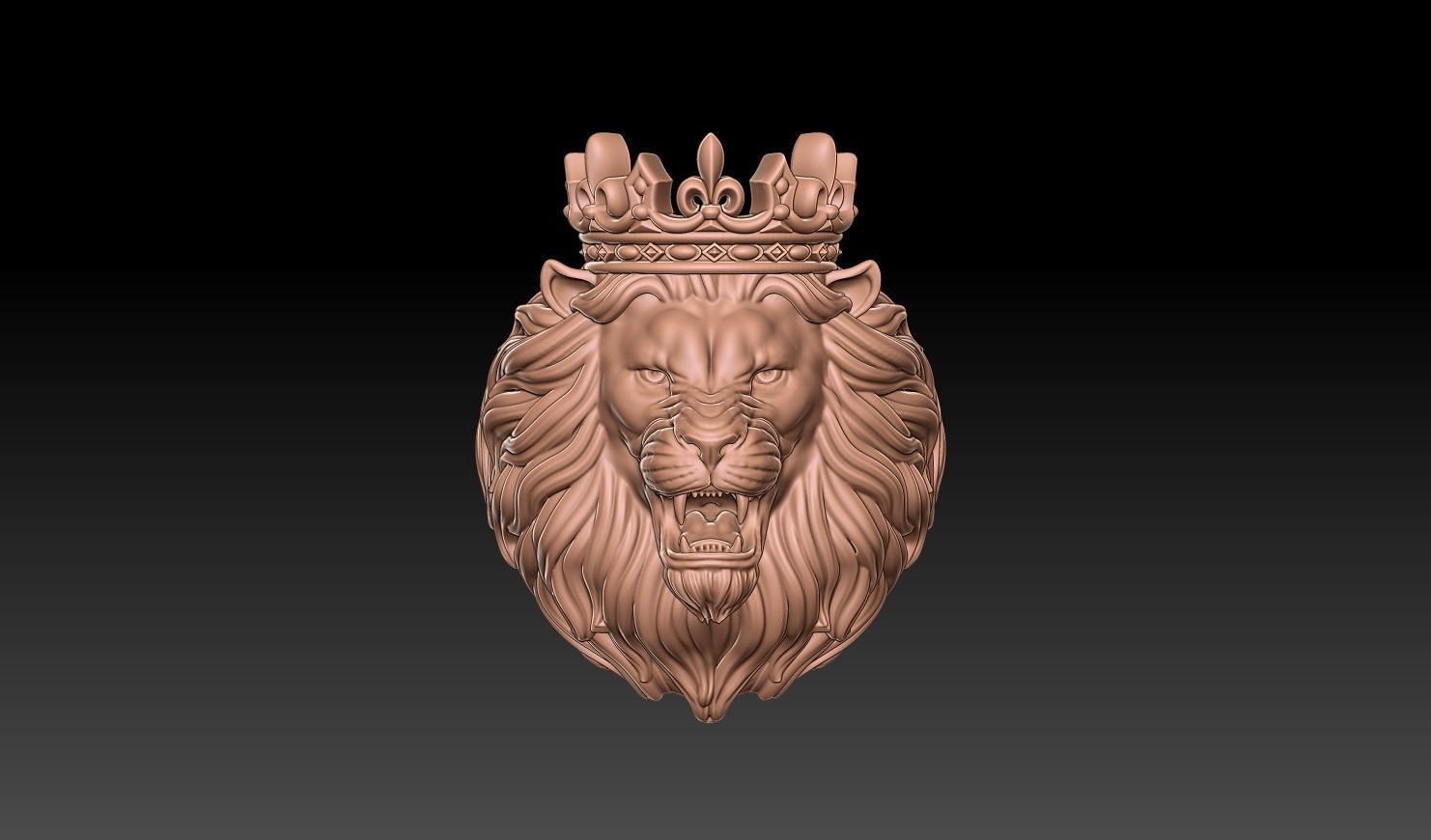 lion ring with crown 3d print 3D print model_1