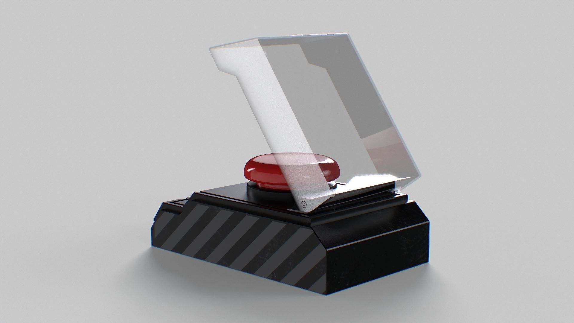 Big Red Button For Stress Relief Low-poly 3D model_10