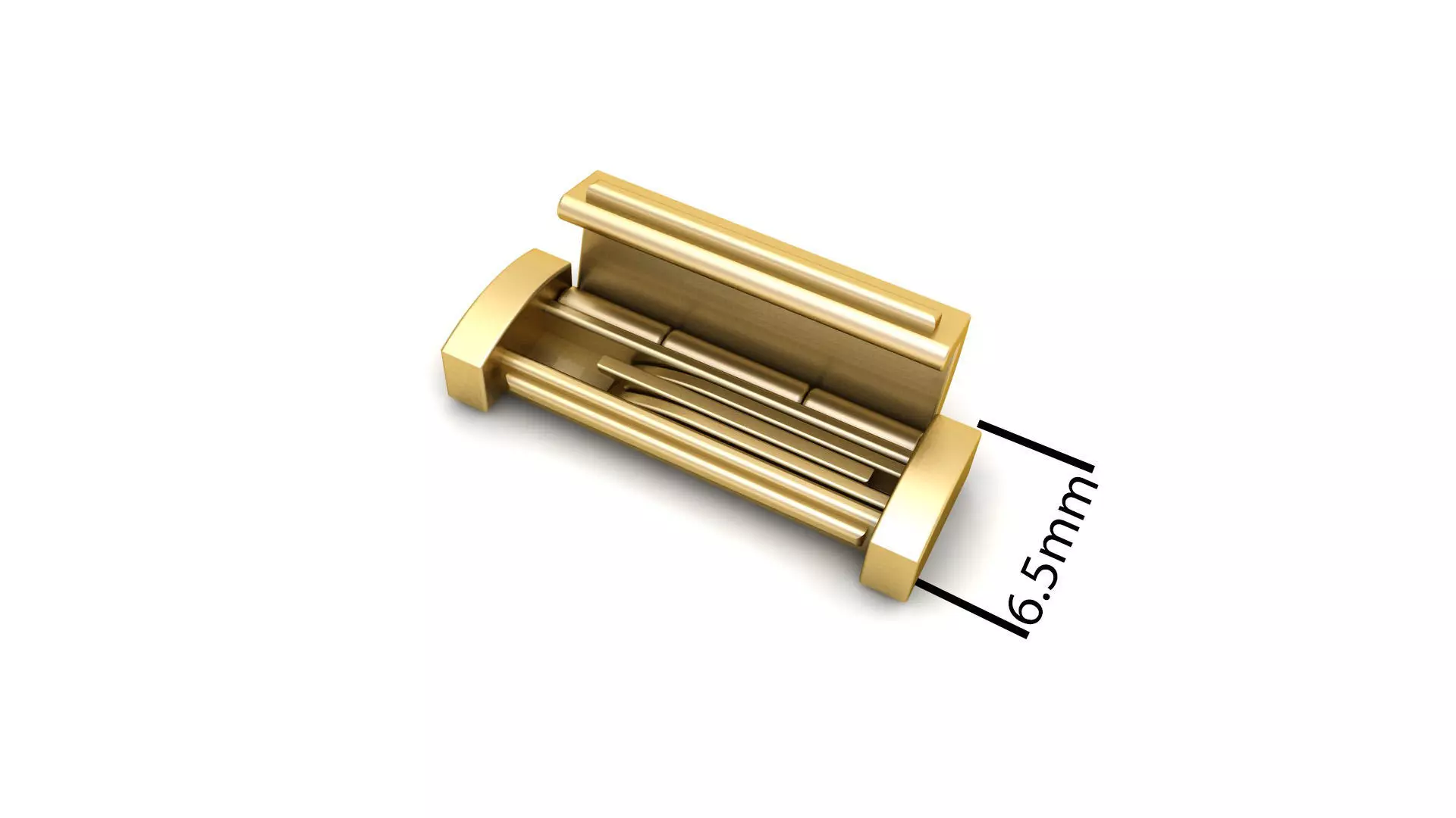 6 and half mm Plain Gold Lock Box for Jewelery 3D print model