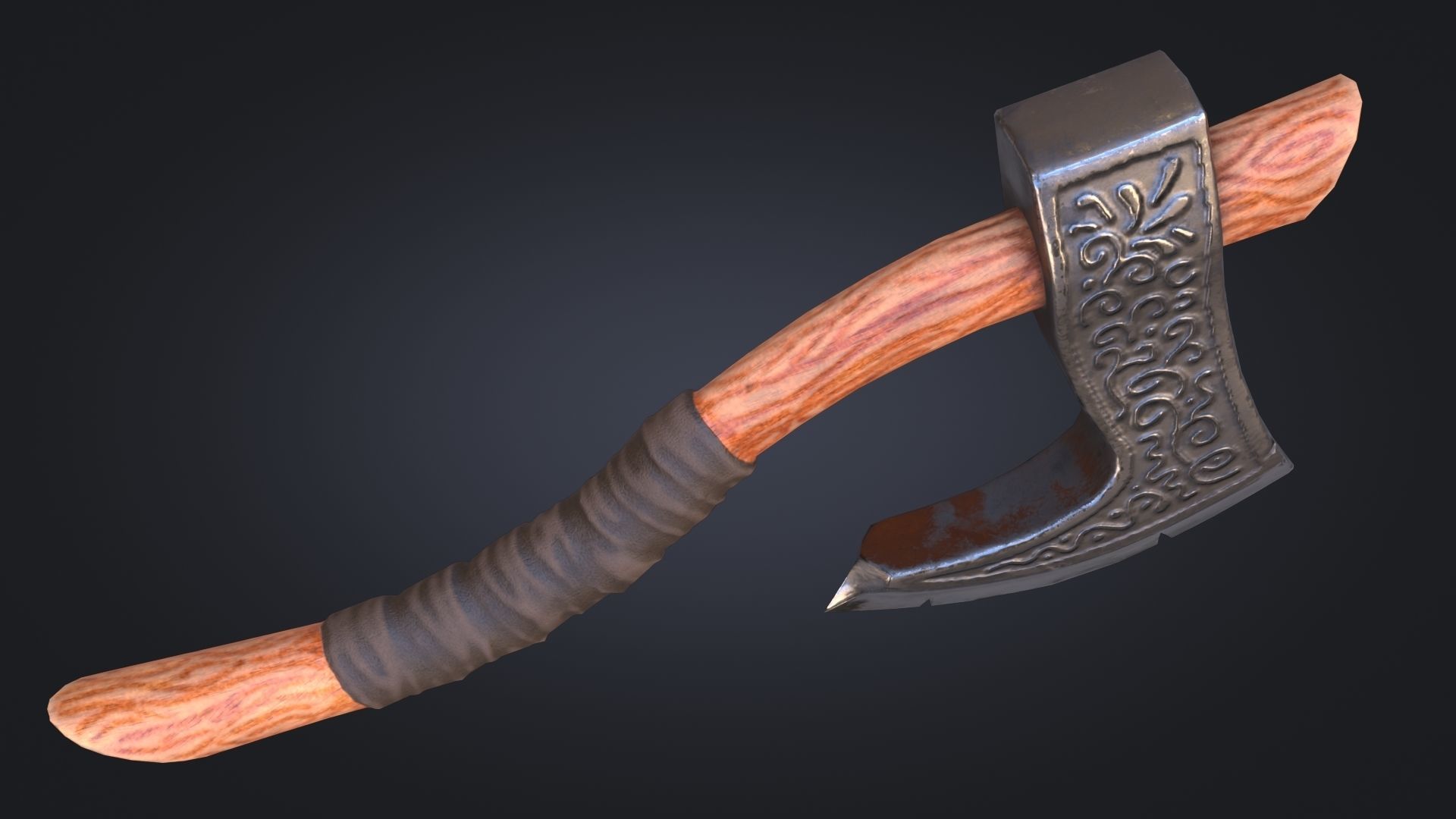 Viking Axe Warrior Melee Weapon for Games Unity Unreal Engine Low-poly 3D model_3