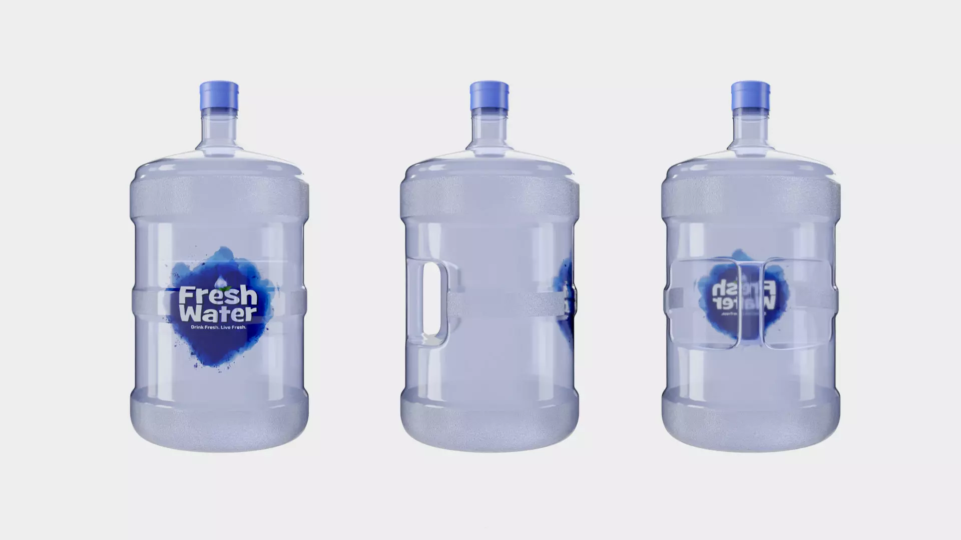 20L Fresh Water Bottle with Handle 3D model_0