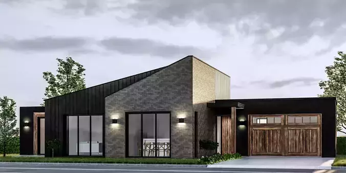 architectural 3d model for single floor house