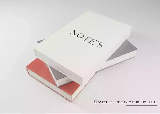 Books low poly notes 3D model
