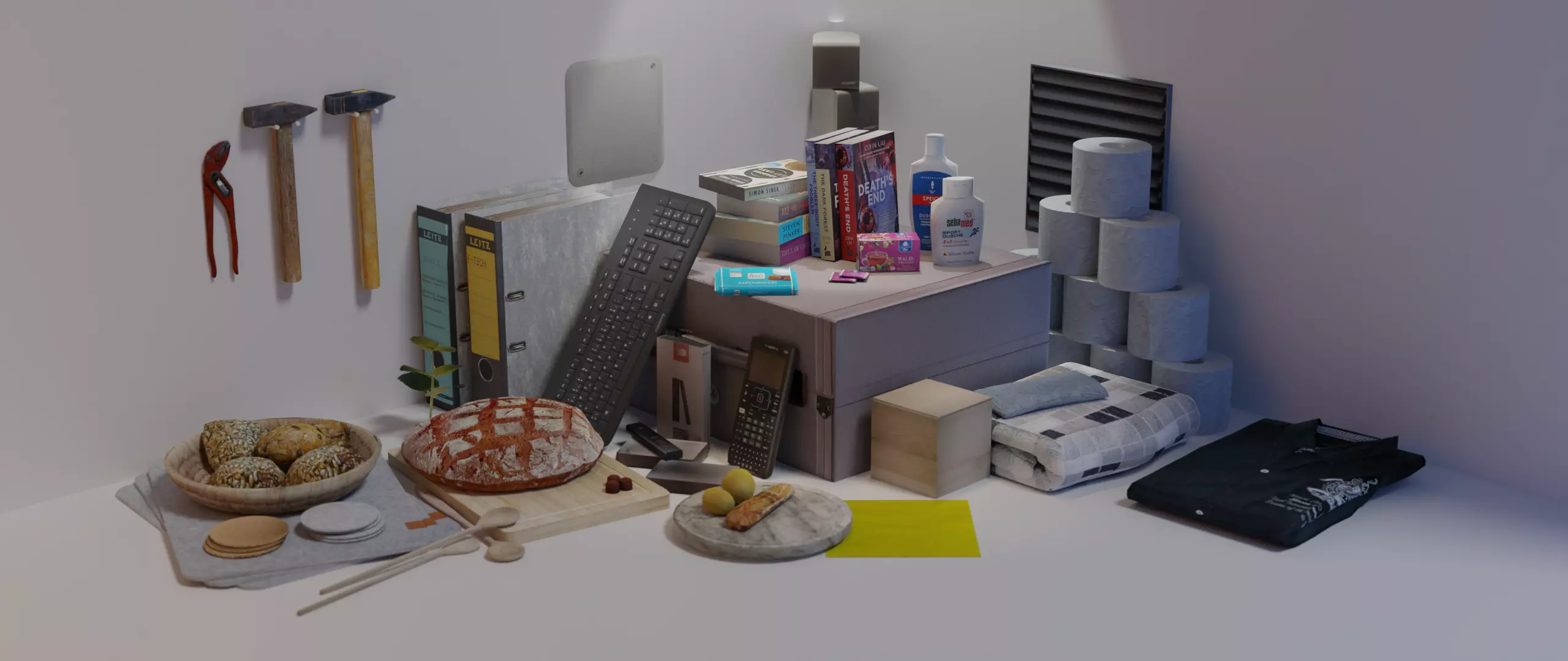 decorative background objects 3D model_0