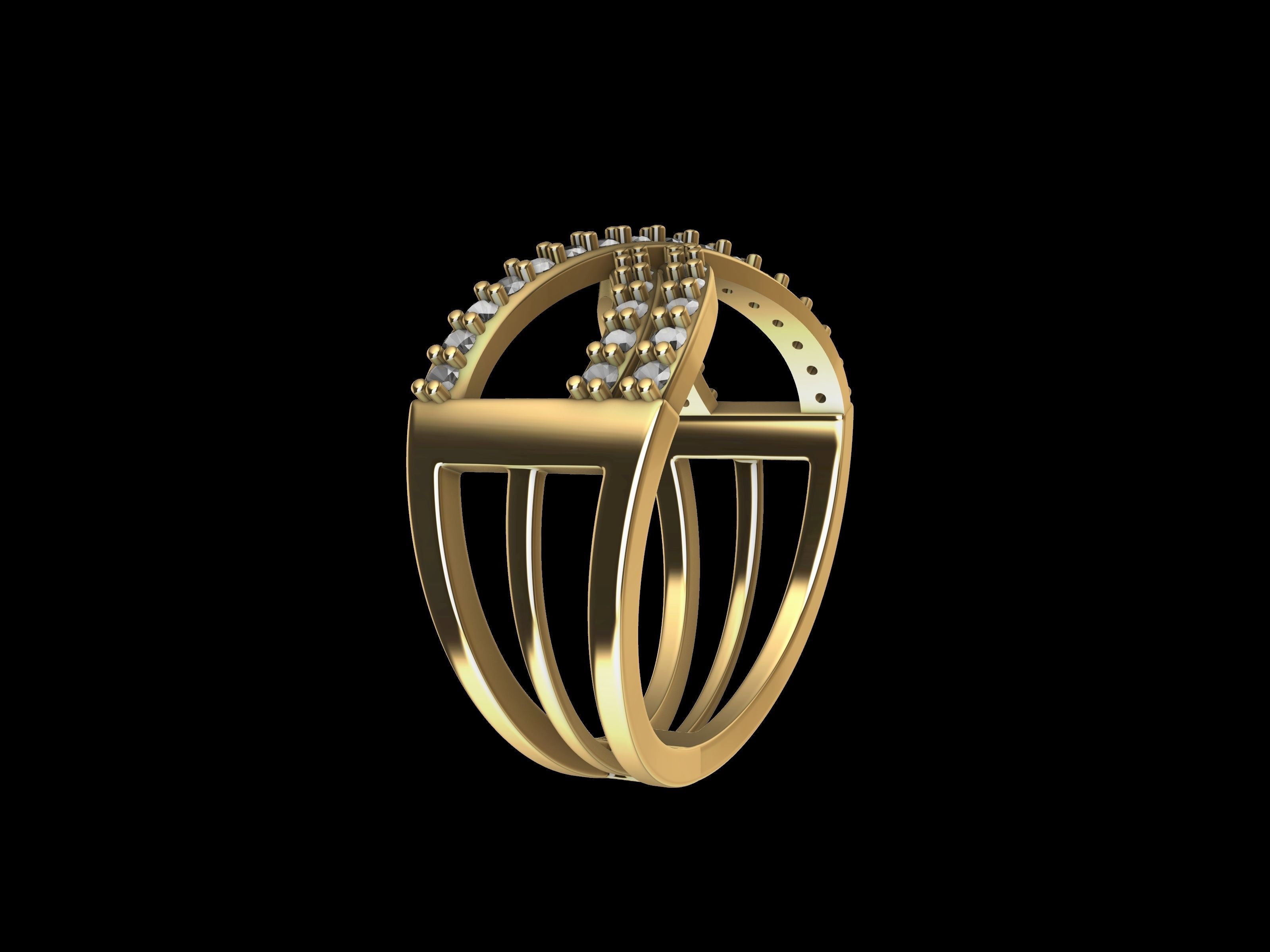 twist diamond ring stl verified 3D print model_7