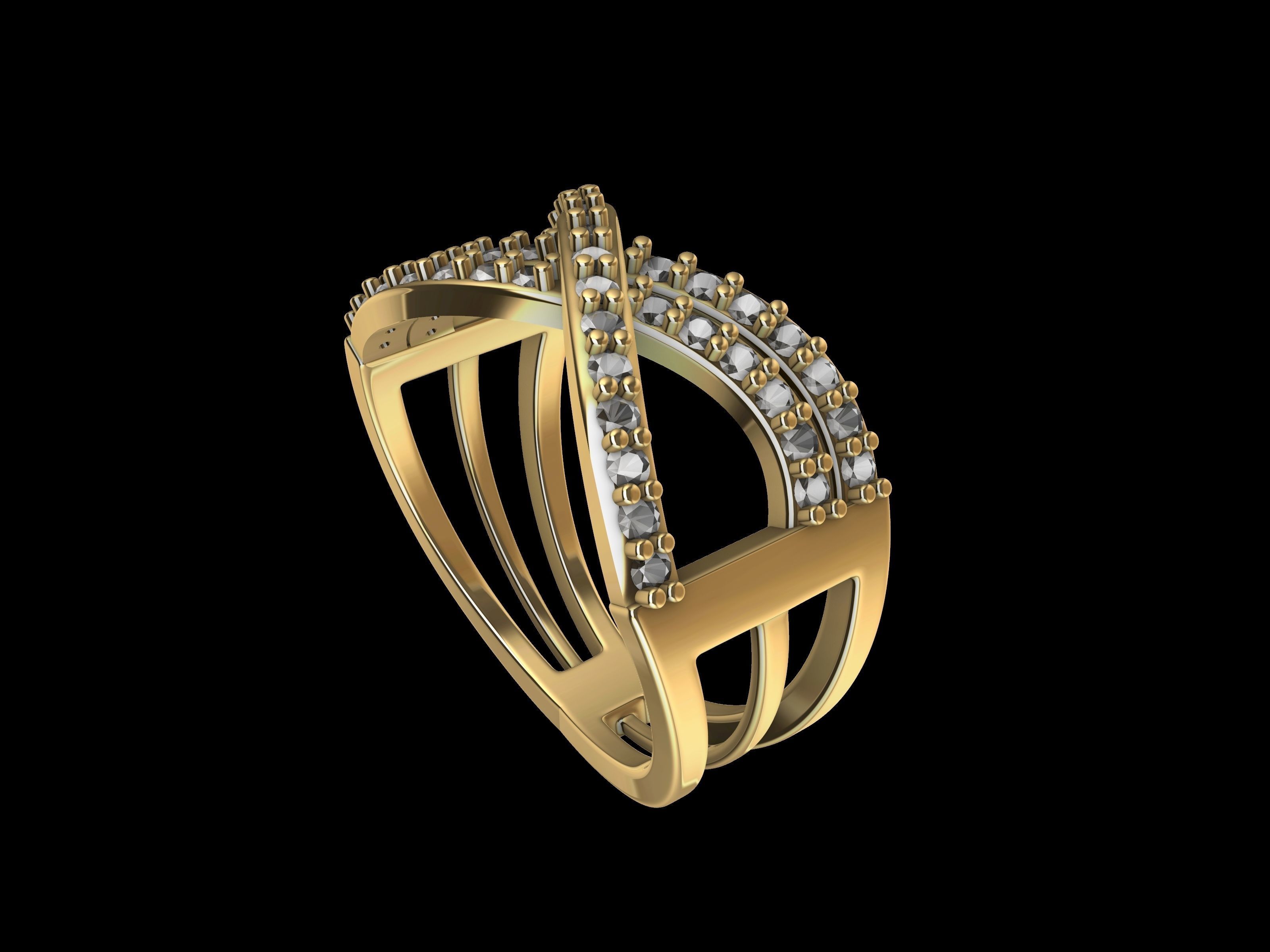 twist diamond ring stl verified 3D print model_2