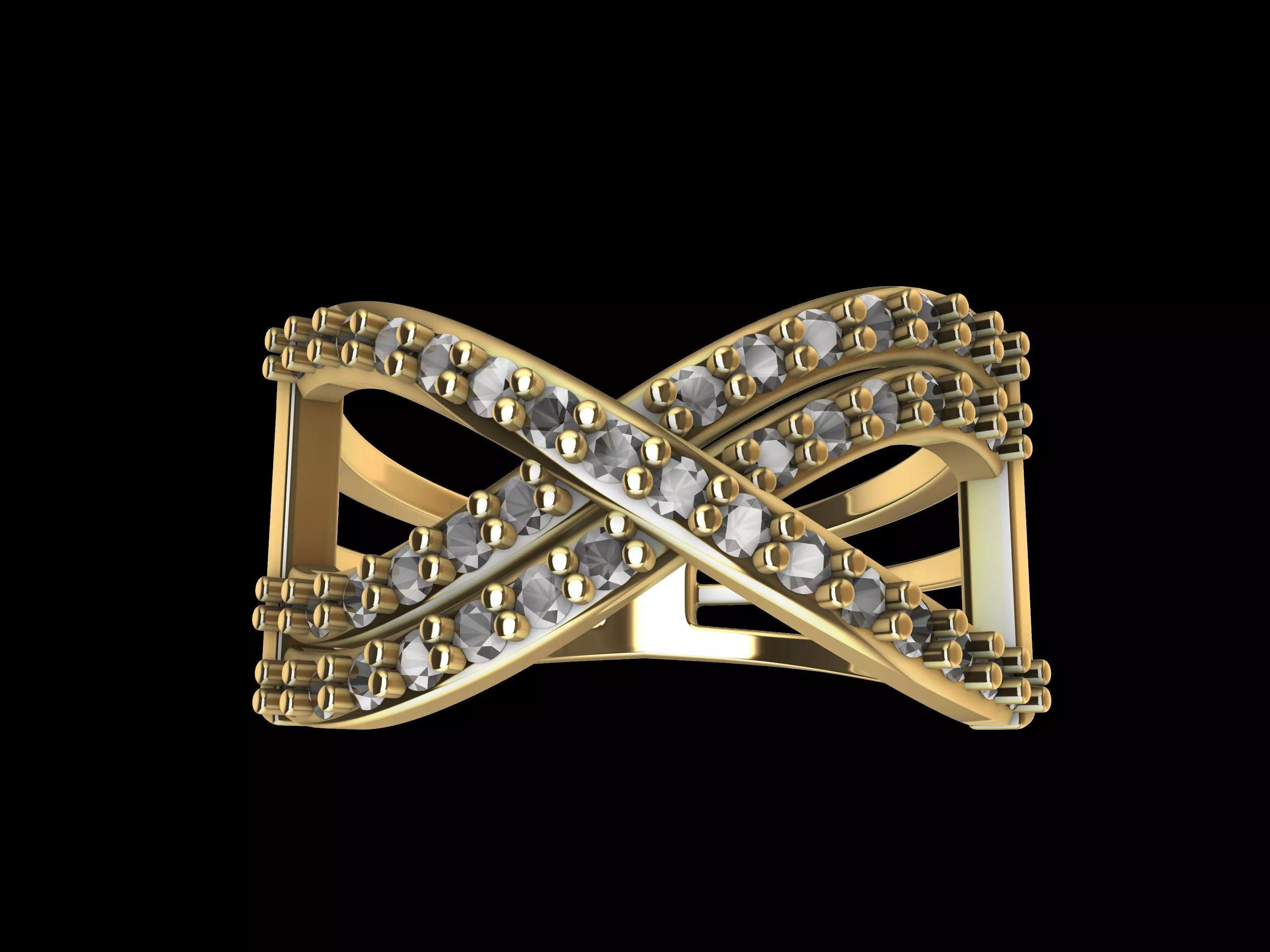 twist diamond ring stl verified 3D print model_0