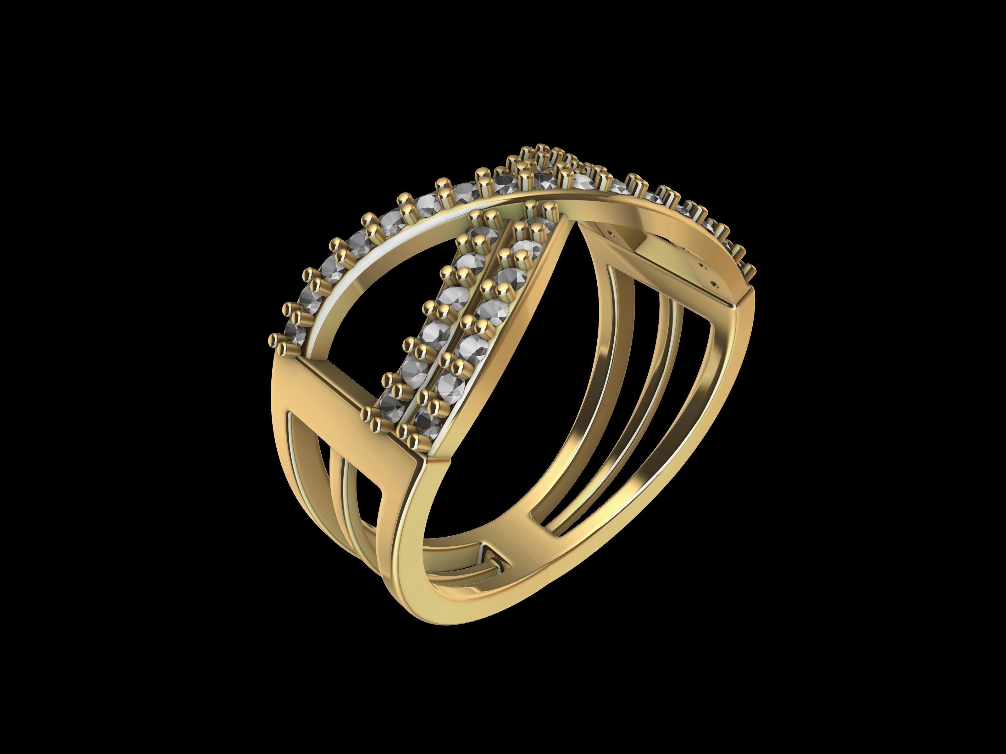 twist diamond ring stl verified 3D print model_1