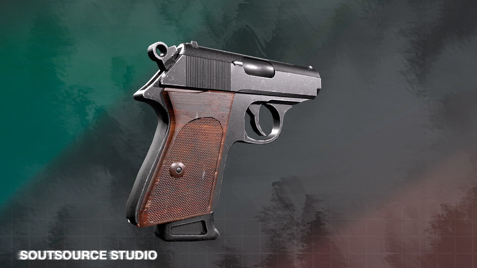Walther PPK LowPoly Gameready by SoutSource Studio Low-poly 3D model_5