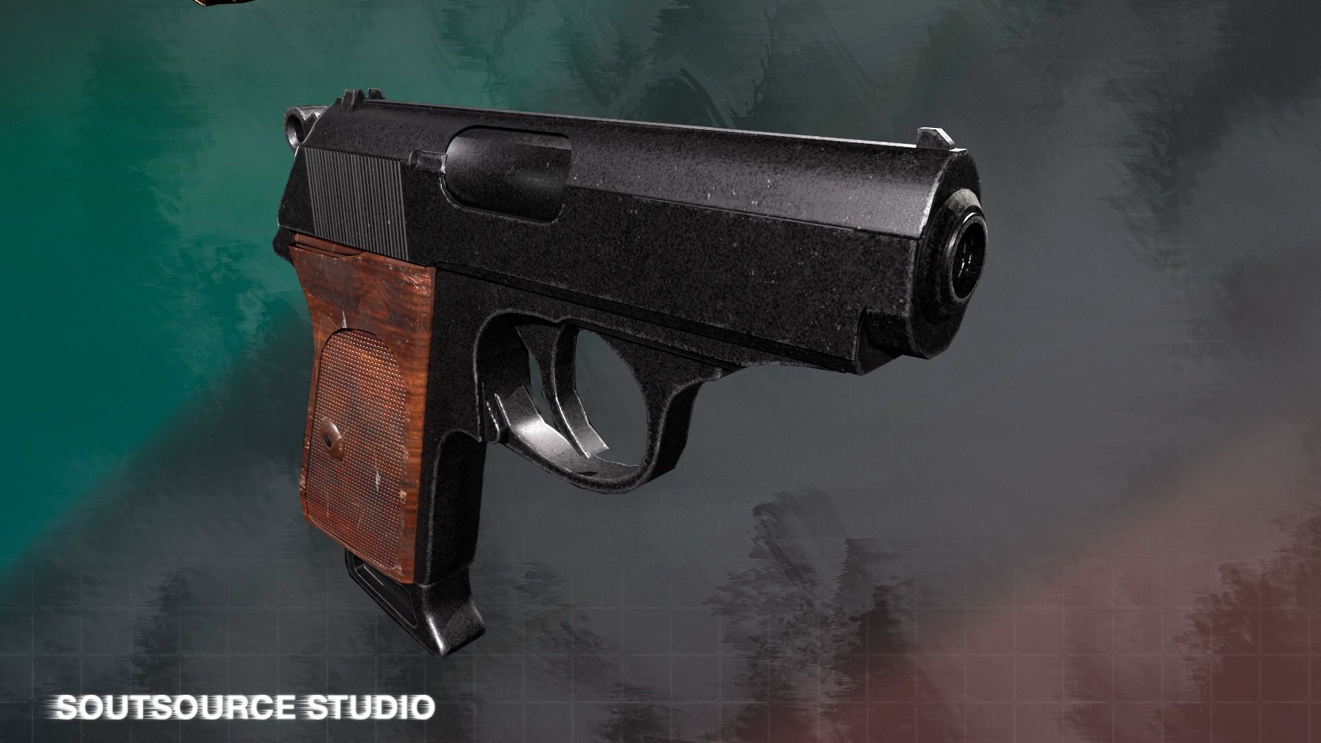 Walther PPK LowPoly Gameready by SoutSource Studio Low-poly 3D model_7