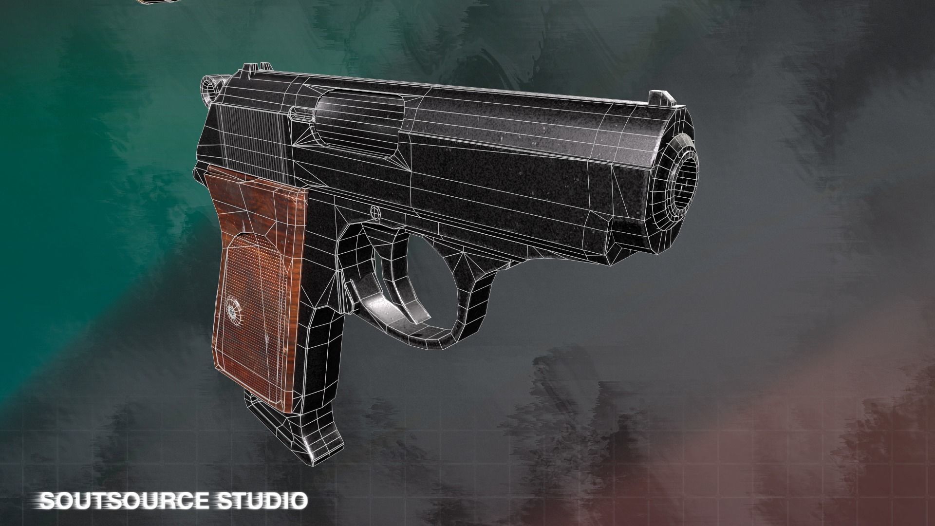 Walther PPK LowPoly Gameready by SoutSource Studio Low-poly 3D model_13