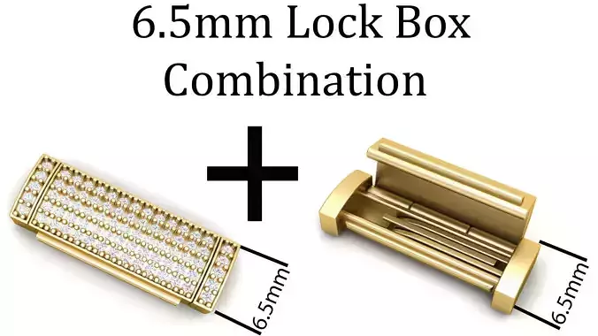 6 and half mm Diamond and Plain Lock Combination  3D Model Collection
