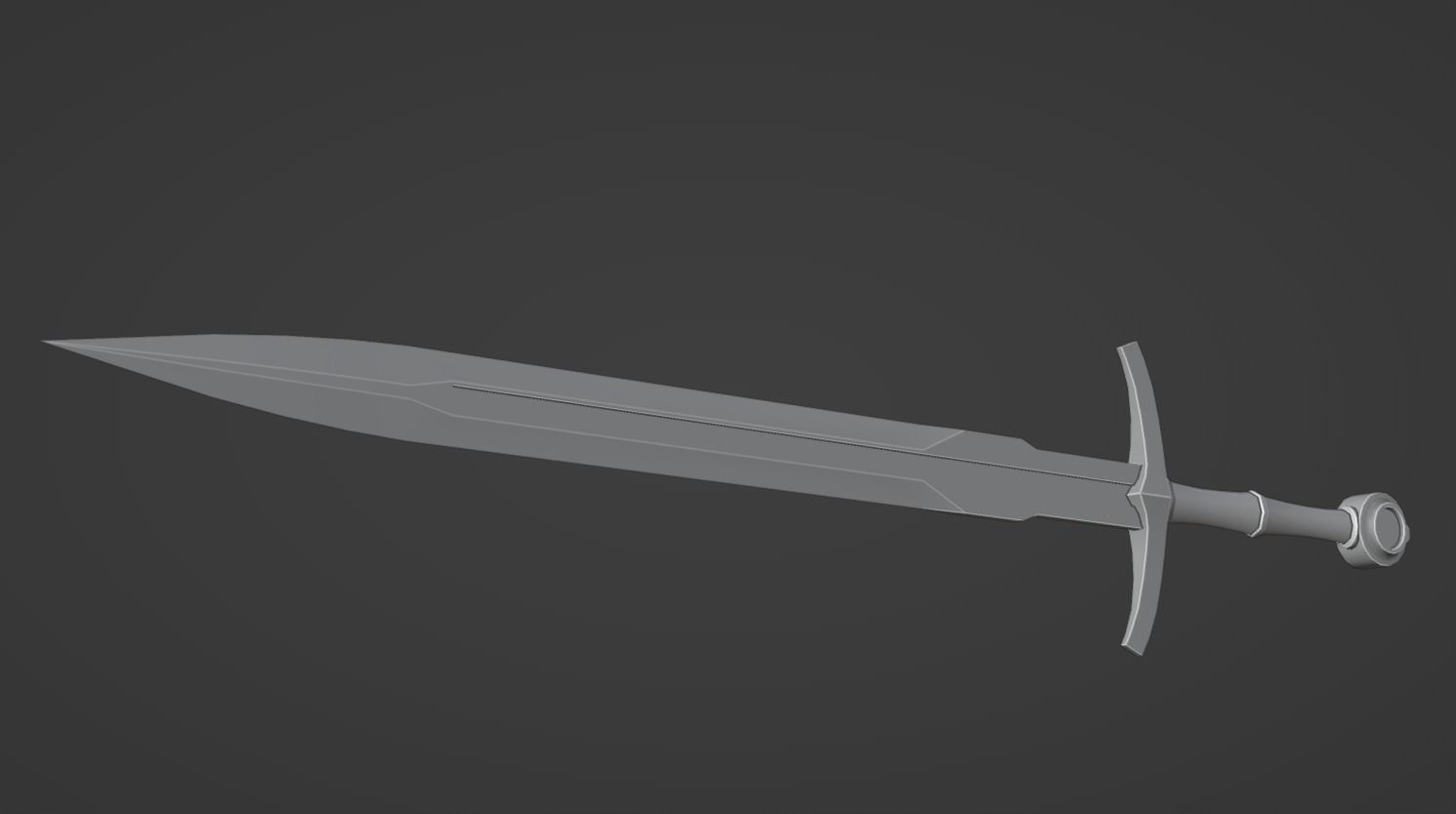 Medieval Sword Low-poly 3D model_19
